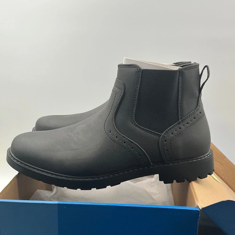 Nunn Bush Conway Mens Chelsea Boots Black Matte Slip On Lug Sole 81720-001 9W